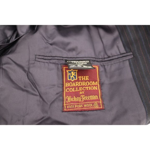 Hickey Freeman Sport Coat Navy Striped Men's 46-48 - Picture 10 of 15